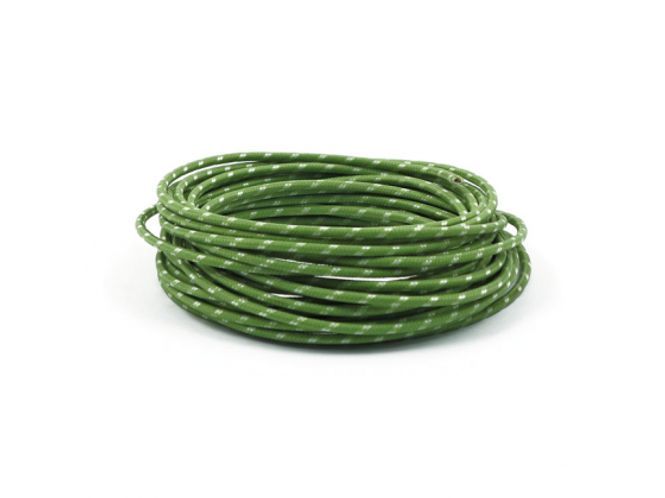 Hovedbilde 7,5 M.,GREEN/WHITE.  CLASSIC CLOTH COVERED WIRING, Ledning