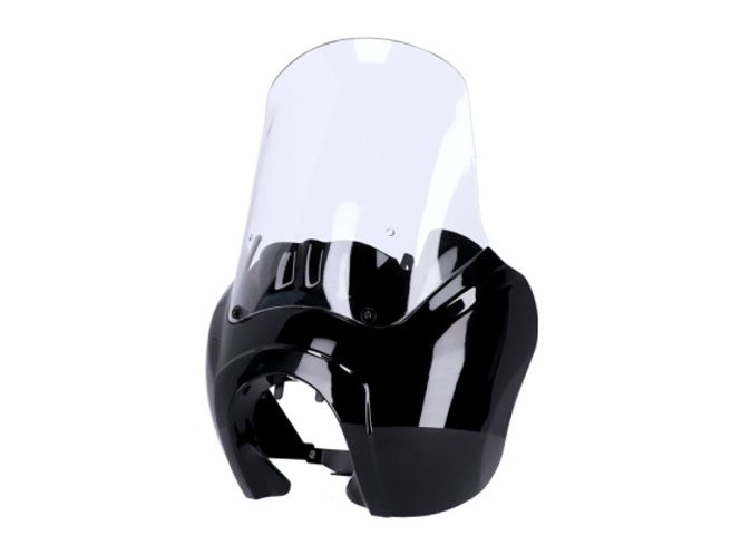 Hovedbilde HEADLAMP FAIRING. GLOSS BLACK. CLEAR WINDSHIELD