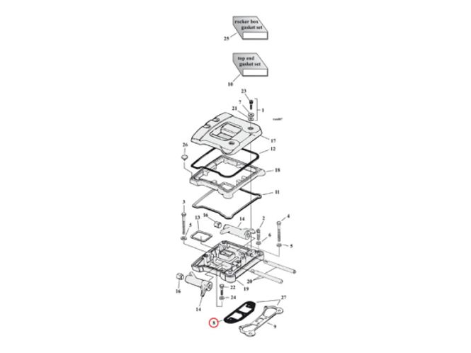 Hovedbilde COMETIC, RIGHT ROCKER COVER GASKET. SLS .020