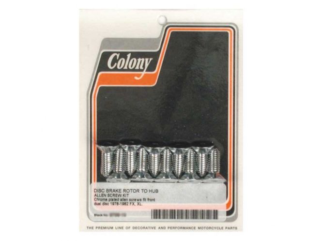 Hovedbilde FRONT BRAKE ROTOR BOLT KIT. CHROME. 78-82 FX, XL., COLONY, FRONT ...