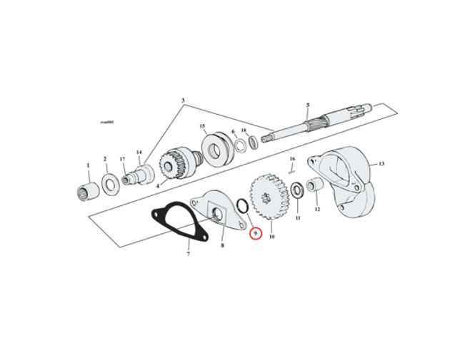 Hovedbilde O-RING, ROCKER/PUSHROD/KICKSTART SHAFT/OIL DEFL. PLATE