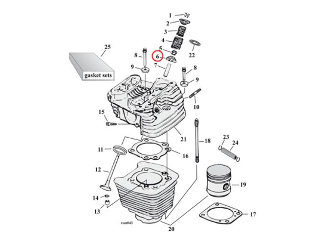 Hovedbilde LOWER VALVE SPRING COLLAR SET. STEEL. STD