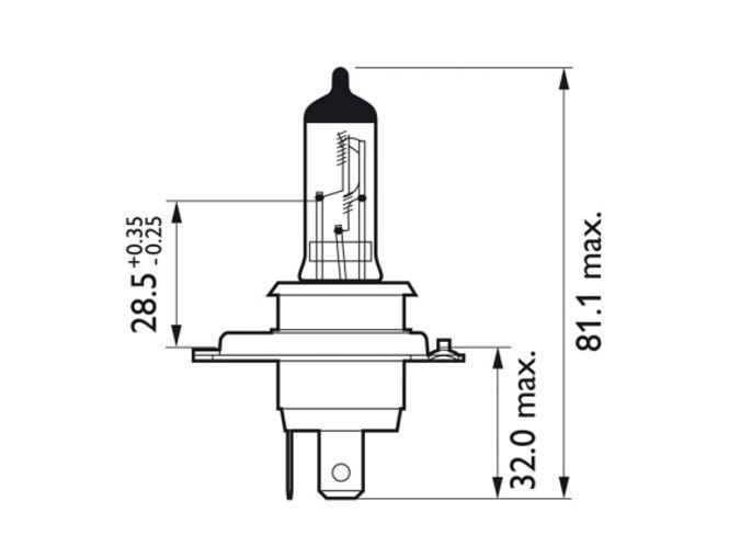 Hovedbilde PHILIPS VISION MOTO HEADLAMP BULB H4, H4 Lyspære