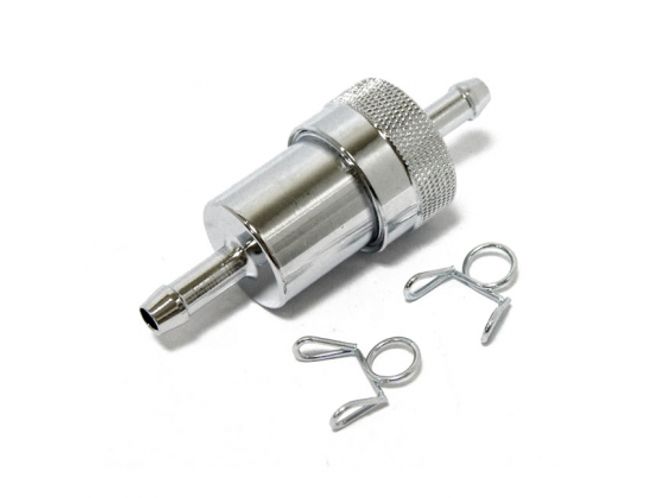 Hovedbilde CHROME ALUMINUM FUEL FILTER, 1/4 INCH, Bensinfilter