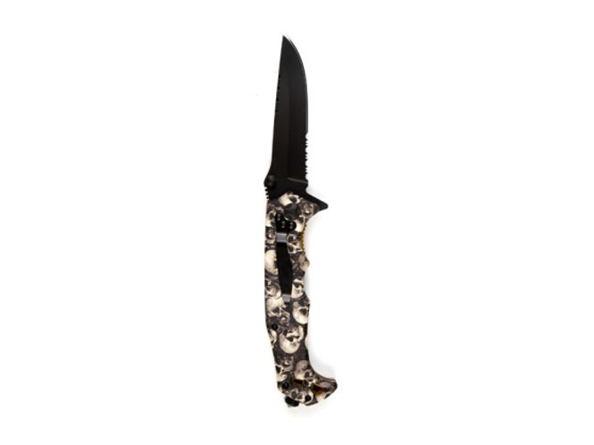 Hovedbilde Knife skull & clip black ivory, kniv