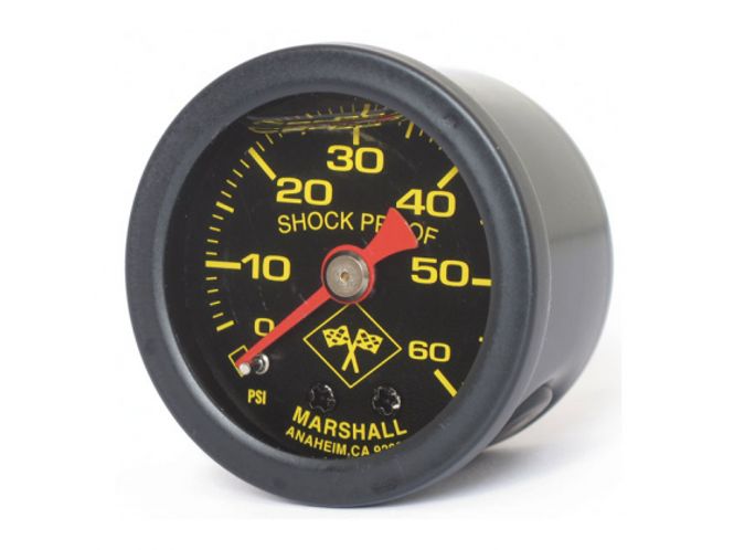 Hovedbilde OIL PRESSURE GAUGE, 0-60 PSI. BLACK HOUSING, Oljetrykk Måler