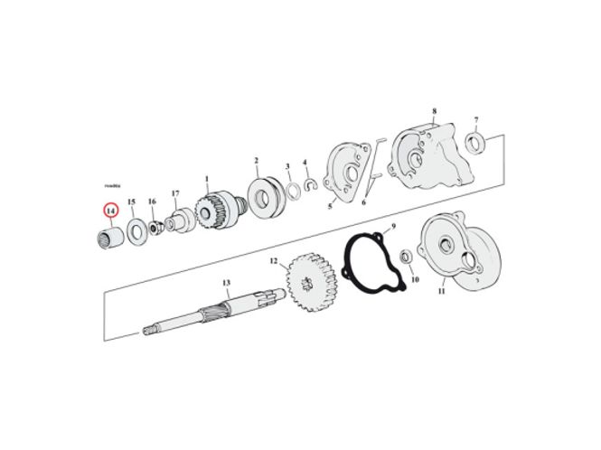 Hovedbilde NEEDLE BEARING STARTER SHAFT. 65-88 B.T.; 67-80 XL